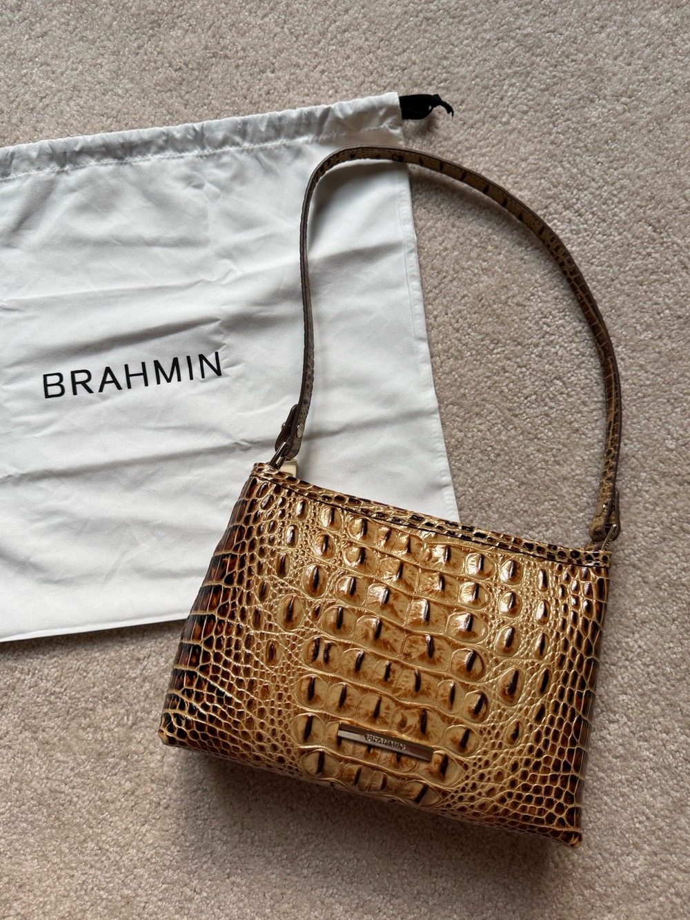 Brahmin Loreli Croc-Embossed Shoulder Bag (with Dustbag)